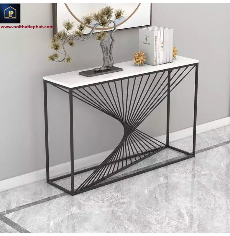 BÀN CONSOLE HIỆN ĐẠI KHUNG THÉP XOẮN 3D - MẶT ĐÁ MARBLE SANG TRỌNG//CONSOLE_41