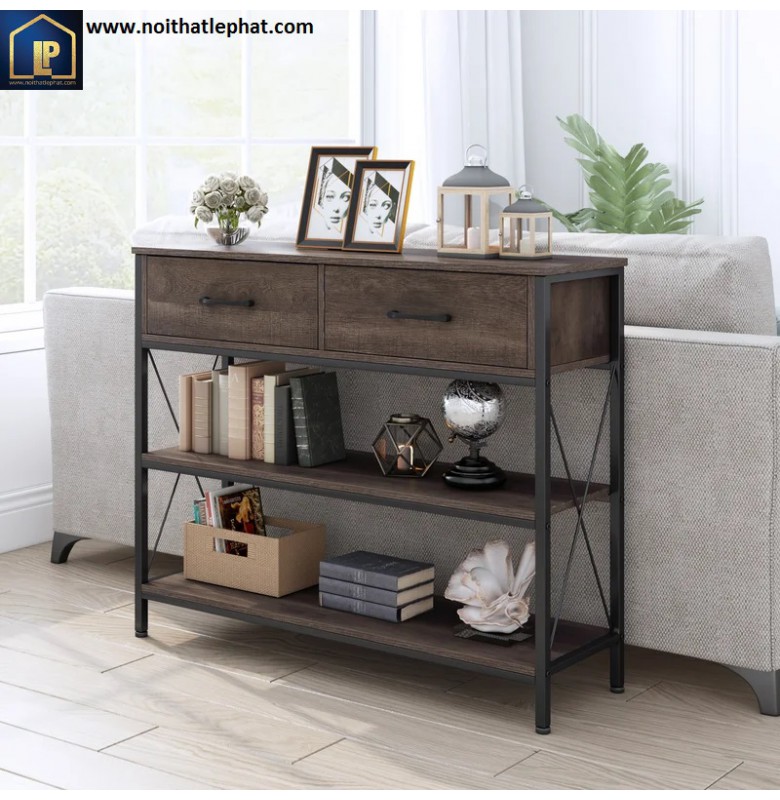 BÀN CONSOLE KHUNG SẮT MẶT GỖ CAO CẤP CÓ NGĂN KÉO HIỆN ĐẠI//CONSOLE_62