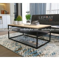 BÀN SOFA CHỮ NHẬT KHUNG THÉP MẶT GỖ HIỆN ĐẠI BSF_12