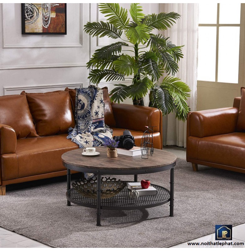 Bàn Sofa Mặt Gỗ Phong Cách Công Nghiệp Industrial.//BSF_60