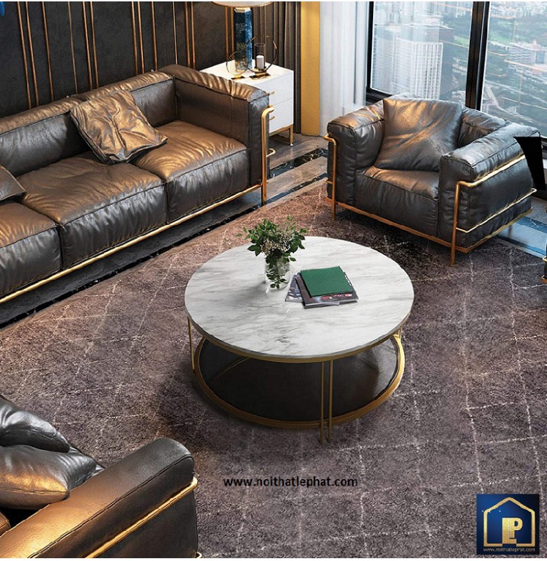 BÀN SOFA TRÒN - BÀN TRÀ TRÒN CAO CẤP 2 TẦNG / BSF_35