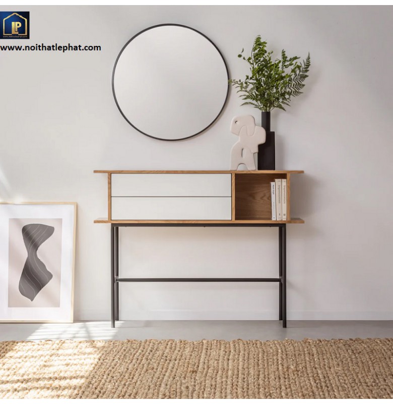 Console_88. Bàn Console Hiện Đại Gỗ Veneer Sồi Tự Nhiên.