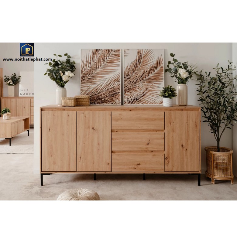 TLP_24..Tủ Sideboard Gỗ Hiện Đại 3 Cửa Và 3 Ngăn Kéo.