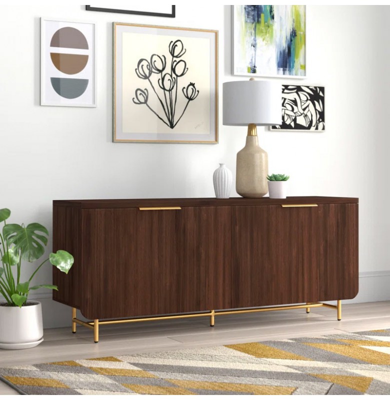 TLP_26. Tủ Sideboards 4 Cánh Cửa, Chân Kim Loại.