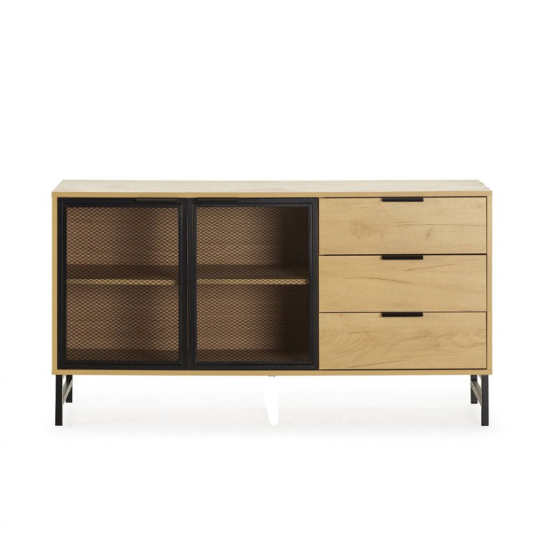 TLP_34.Tủ Sideboards Gỗ Trang Trí Cửa Lưới Thép.