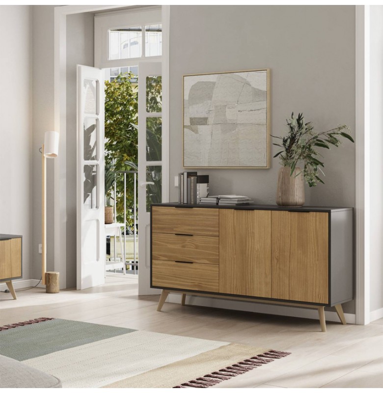 TLP_31.Tủ Buffet Gỗ Đa Năng Trang Trí Phong Cách Hiện Đại D140cm