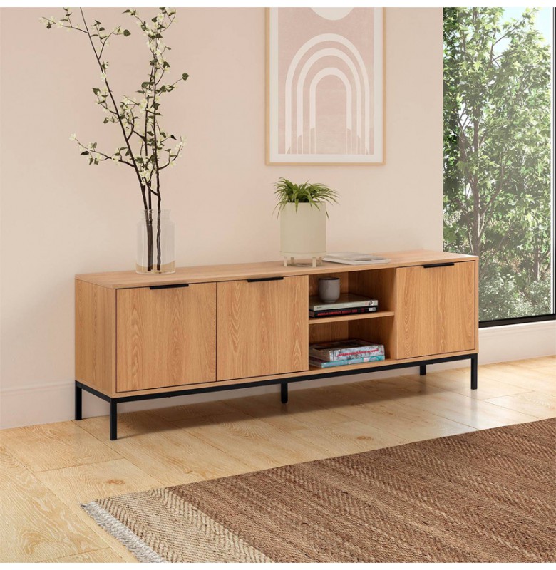 TV_46. Kệ Tivi 3 Cửa Mở Và 1 Tầng Kệ Dài 160cm.